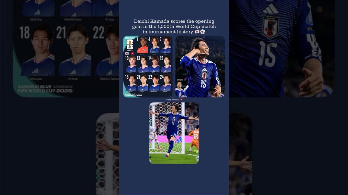 Kamada 🎌 marque le premier but du match 1000 de la Coupe du Monde de la FIFA #shorts