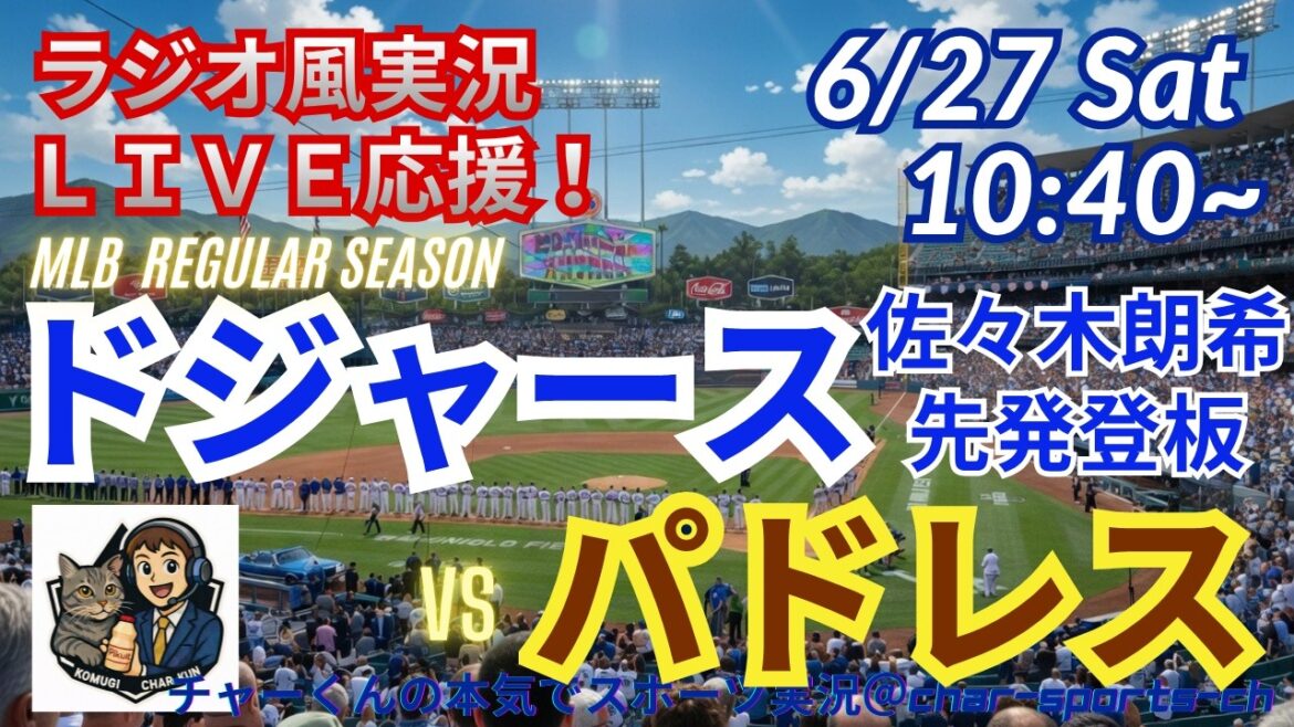[Otani participe, Sasaki commence ! Visualisation simultanée du support en direct]Support en direct en direct des MLB Dodgers VS Padres dans un style radio ! #Shohei Ohtani #Dodgers #MLBLIVE #MLB Live #Baseball #mlb #Otani Home Run