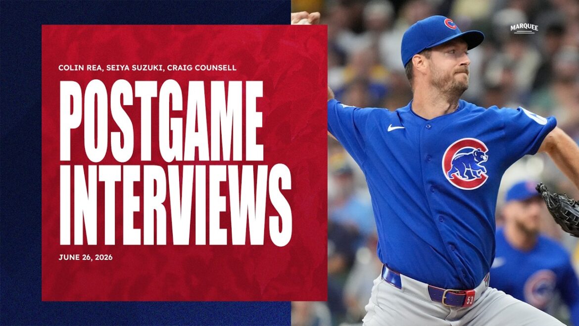 ENTREVUES D'APRÈS-JEU : Rea, Suzuki, Counsell | Son des vestiaires des Cubs (26/06/2026)