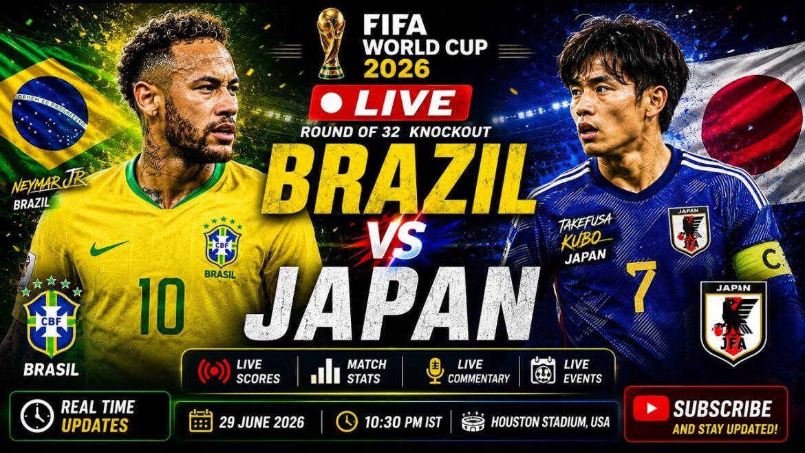 🔴 EN DIRECT | Brésil contre Japon | Coupe du Monde de la FIFA 2026 | Huitièmes de finale | Résultats en direct et commentaires