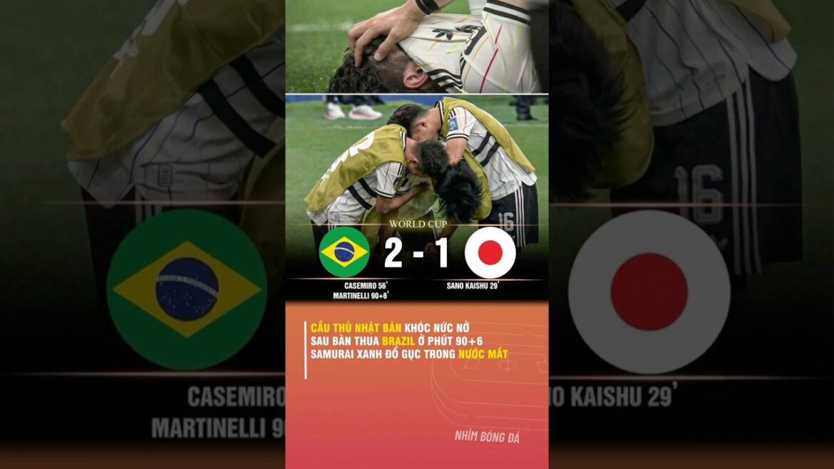 LE JOUEUR JAPONAIS SANGOURA APRÈS AVOIR PERDU CONTRE LE BRÉSIL DANS LES MINUTES 90+6, BLUE SAMURAI S'EFFONDRE EN LARMES