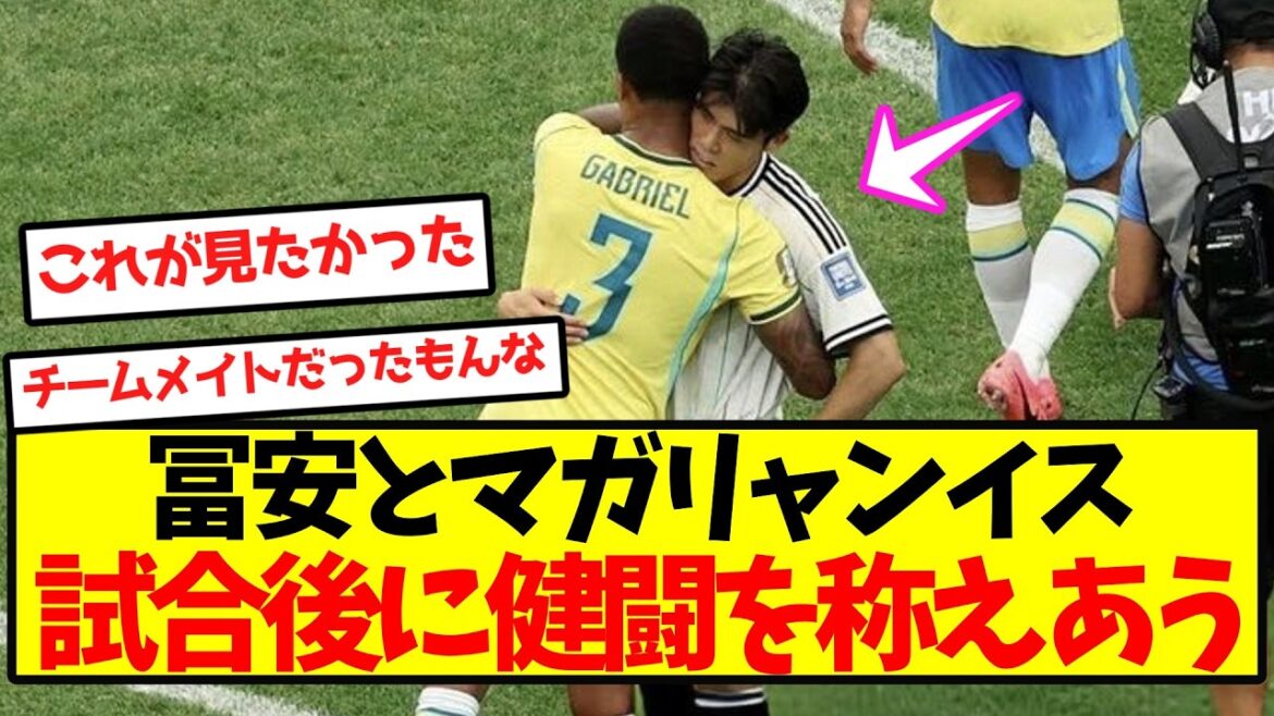 [Impressionnant]Tomiyasu et Magalhães se félicitent pour leur bon combat après le match