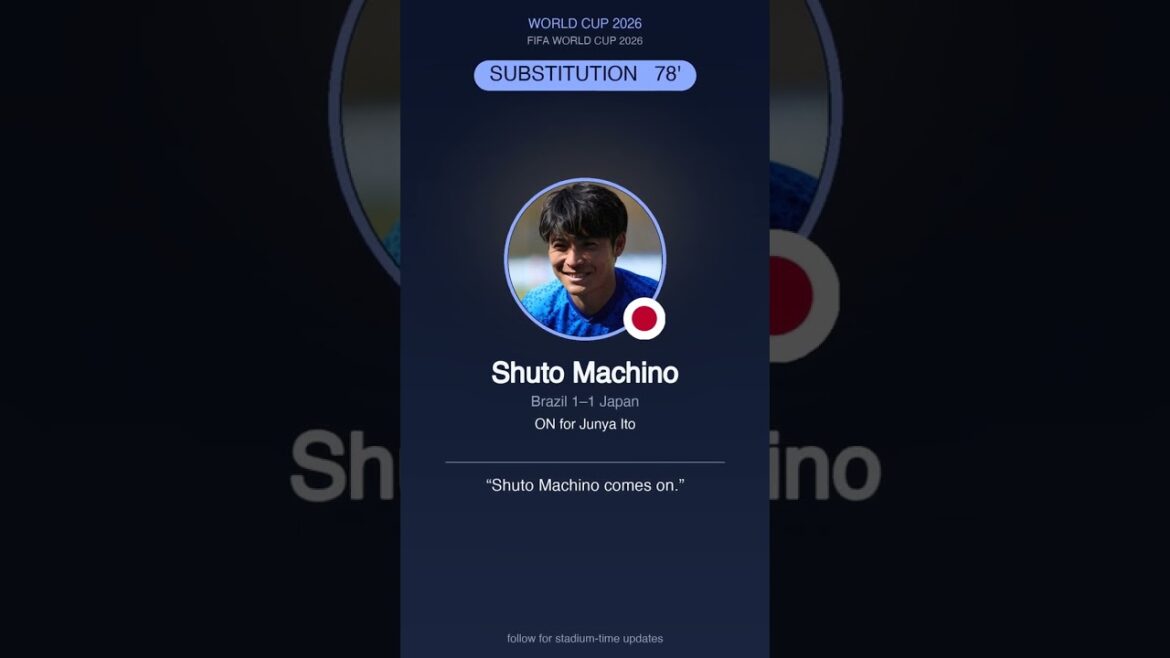 REMPLACEMENT 78′ | Brésil 1-1 Japon #WorldCup2026 #Shorts REMPLACEMENT 78' | Brésil 1-1 Japon #WorldCup2026 #Shorts