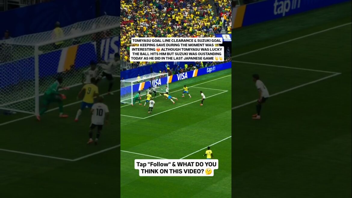 Japon Dégagement de la ligne de but contre le Brésil 😱