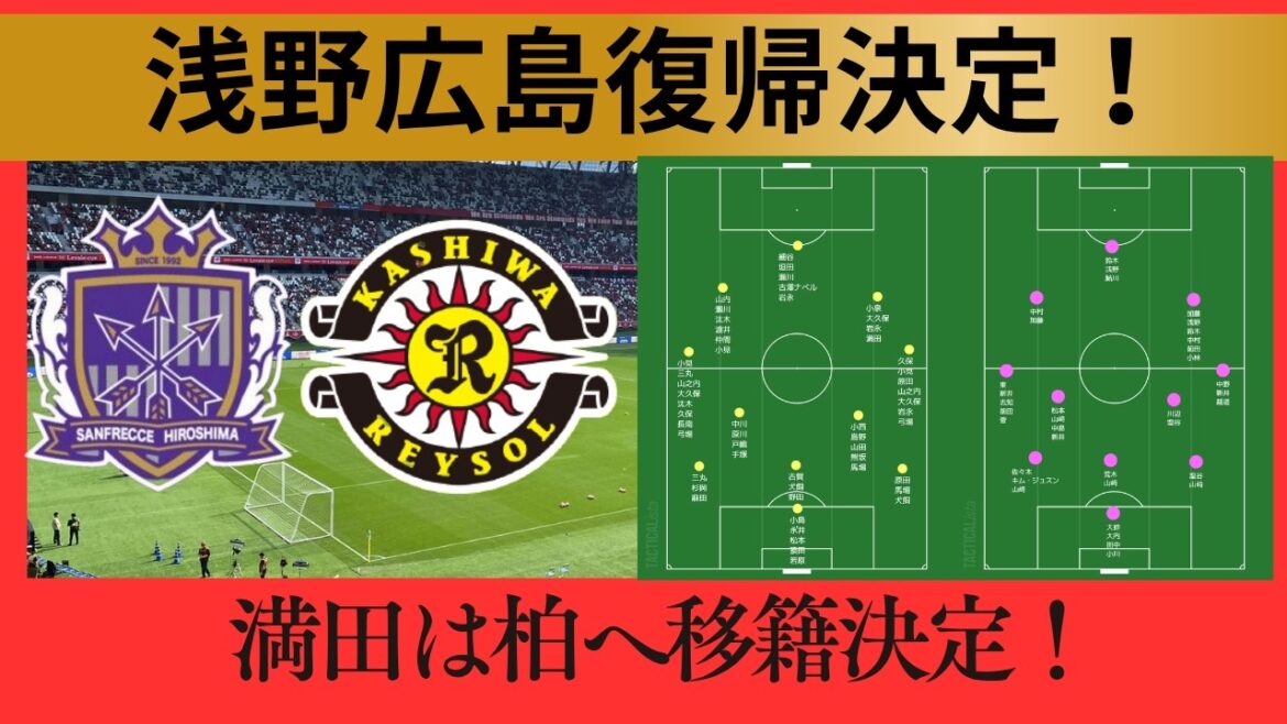 [Sanfrecce Hiroshima]Asano revient à Hiroshima ! L'acquisition FW tant attendue ! Mitsuda sera prêté à Kashiwa[Kashiwa Reysol]