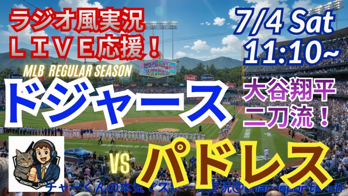 [Démarreur Otani ! Visualisation simultanée du support en direct]Support en direct en direct des MLB Dodgers VS Padres dans un style radio ! #Shohei Ohtani #Dodgers #MLBLIVE #MLB Live #Baseball #mlb #Otani Home Run #Otani Dual Wielding