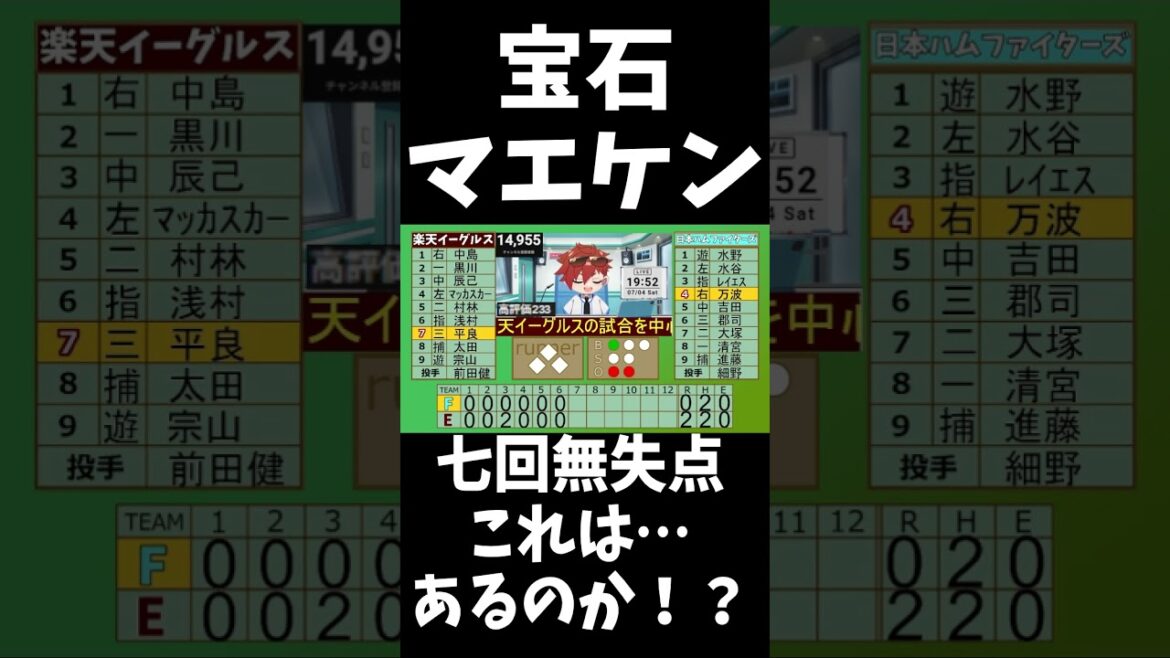 [Dernières nouvelles]Kenta Maeda, également connu sous le nom de Rakuten Eagles Maeken, compte sept manches sans but et peut encore continuer... ? #shorts