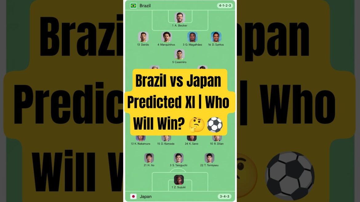 Qui a l’équipe la plus forte 🇧🇷 Brésil vs Japon confirmé dans le onze de départ ⚽ Comparaison des compositions #fifa #fyp Qui a l'équipe la plus forte 🇧🇷 Brésil vs Japon confirmé dans le onze de départ ⚽ Comparaison des compositions #fifa #fyp