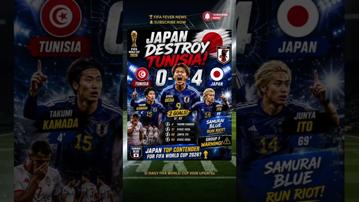 🇯🇵 LE JAPON DÉTRUIT LA TUNISIE 4-0 😱 | Samurai Blue Statement Gagnez ! | Coupe du Monde de la FIFA 2026 #shorts 🇯🇵 LE JAPON DÉTRUIT LA TUNISIE 4-0 😱 | Samurai Blue Statement Gagnez ! | Coupe du Monde de la FIFA 2026 #shorts