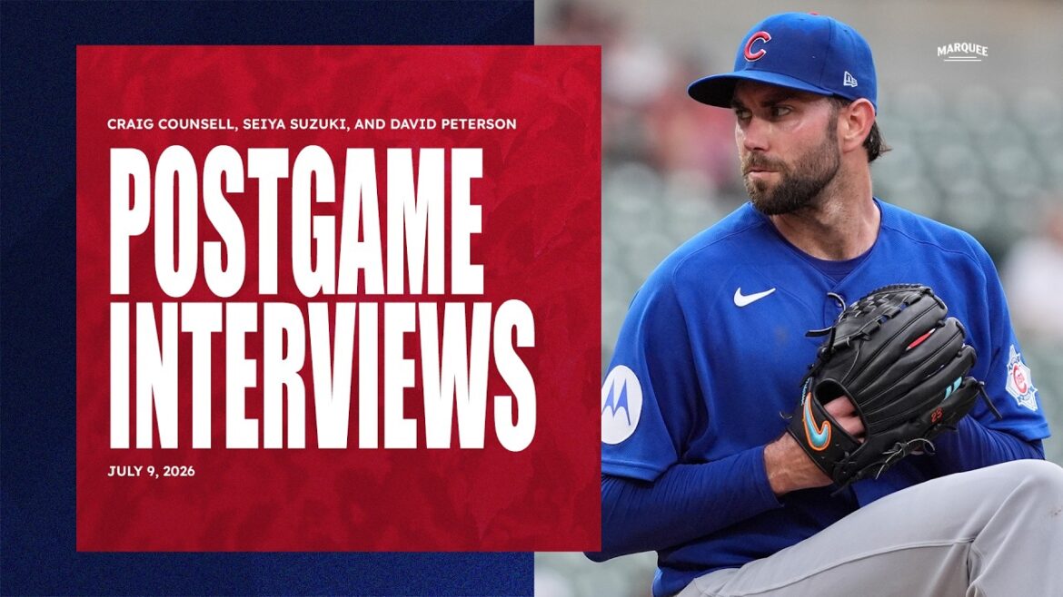 ENTREVUES D’APRÈS-JEU : Suzuki, Peterson et Craig Counsell | Son des vestiaires des Cubs (7/9/2026) ENTREVUES D'APRÈS-JEU : Suzuki, Peterson et Craig Counsell | Son des vestiaires des Cubs (7/9/2026)