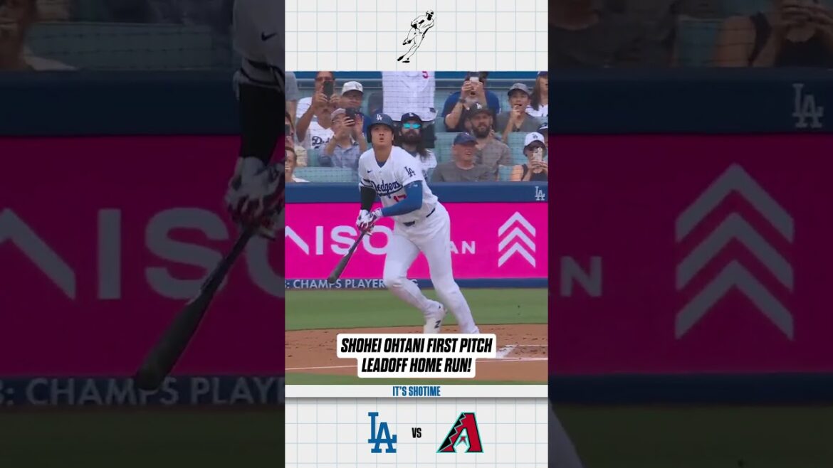 Shohei Ohtani tend une embuscade au premier lancer pour un premier circuit #Dodgers #ShoheiOhtani
