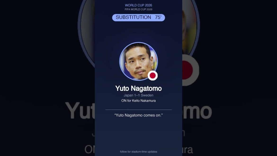 REMPLACEMENT 75′ | Japon 1-1 Suède #WorldCup2026 #Shorts REMPLACEMENT 75' | Japon 1-1 Suède #WorldCup2026 #Shorts