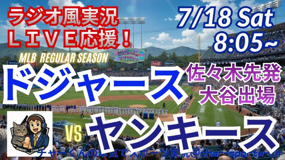 [Sasaki commence, Otani participe ! Visualisation simultanée du support en direct]Support en direct des Dodgers VS Yankees dans un style radio ! #Shohei Ohtani #Dodgers #MLBLIVE #MLB Live #Baseball #mlb #Otani Home Run