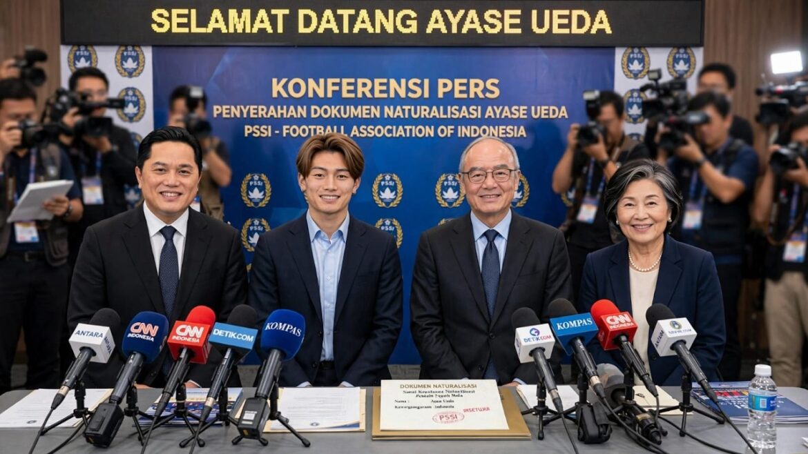 Accompagnée de ses deux parents, Ayase Ueda rencontre Erick Thohir pour discuter du processus de naturalisation Accompagnée de ses deux parents, Ayase Ueda rencontre Erick Thohir pour discuter du processus de naturalisation