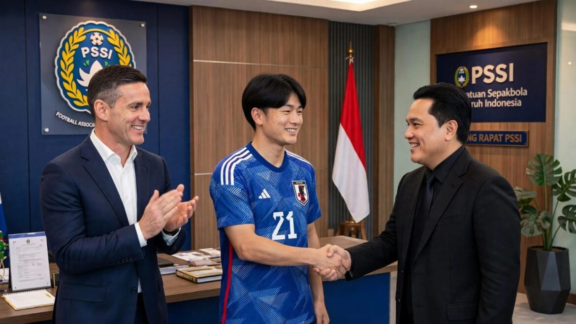 LE JAPON MANQUÉ ? Ayase Ueda a été surprise en train de serrer la main d’Erick Thohir au bureau du PSSI, DEAL LE JAPON MANQUÉ ? Ayase Ueda a été surprise en train de serrer la main d'Erick Thohir au bureau du PSSI, DEAL