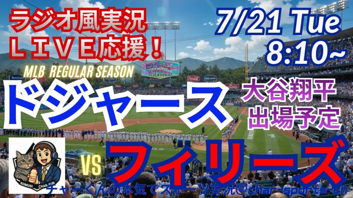 [Otani participe ! Visualisation simultanée du support en direct]Support en direct en direct des Dodgers VS Phillies dans un style radio ! ＃Shohei Ohtani ＃Dodgers ＃MLBLIVE ＃MLBLIVE ＃Baseball ＃MLB ＃Home run d'Otani ＃Yoshinobu Yamamoto