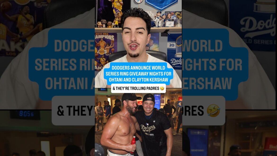 Les Dodgers annoncent des soirées cadeaux World Series Ring pour Shohei Ohtani et Kershaw et troll les Padres 🤣 Les Dodgers annoncent des soirées cadeaux World Series Ring pour Shohei Ohtani et Kershaw et troll les Padres 🤣