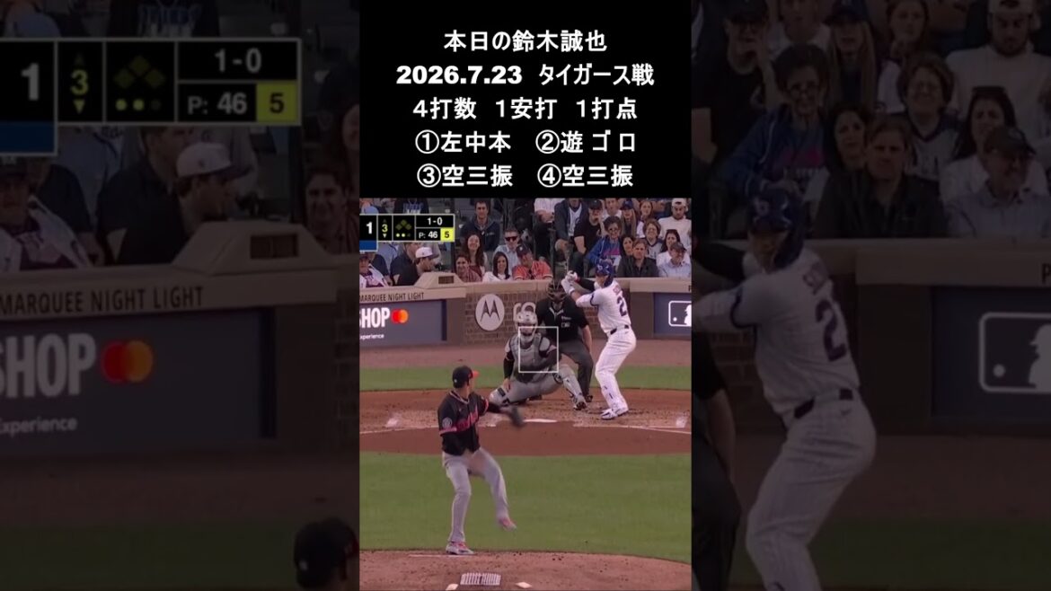 [Seiya Suzuki]2026.7.23 « Home run en solo n°17 ​​» contre les Tigers #Seiya Suzuki #Cubs #mlb