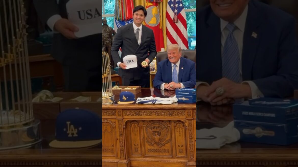 [Réussite]Invité au bureau du président Trump pour la deuxième année consécutive ! Trump aime tellement les Dodgers Shohei Otani qu'il lui donne 3 pièces de défi mdr